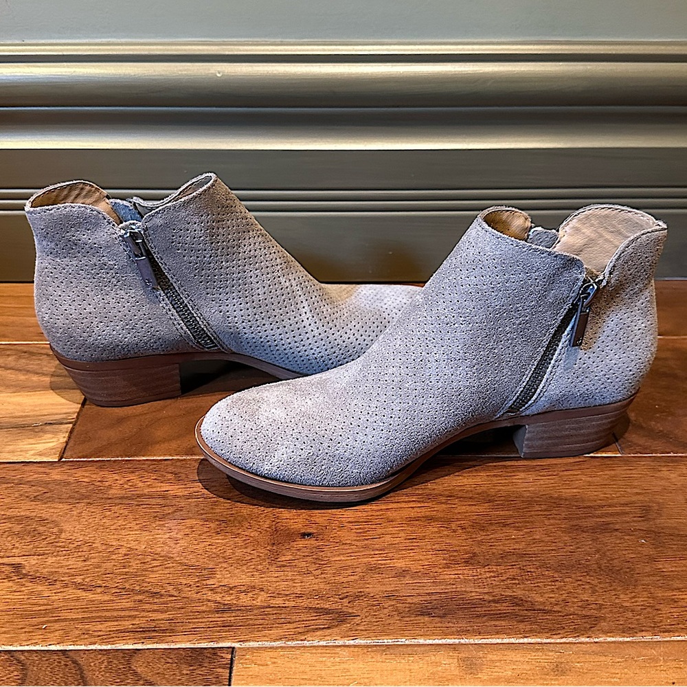 Lucky Brand Basel Perforated Suede Booties